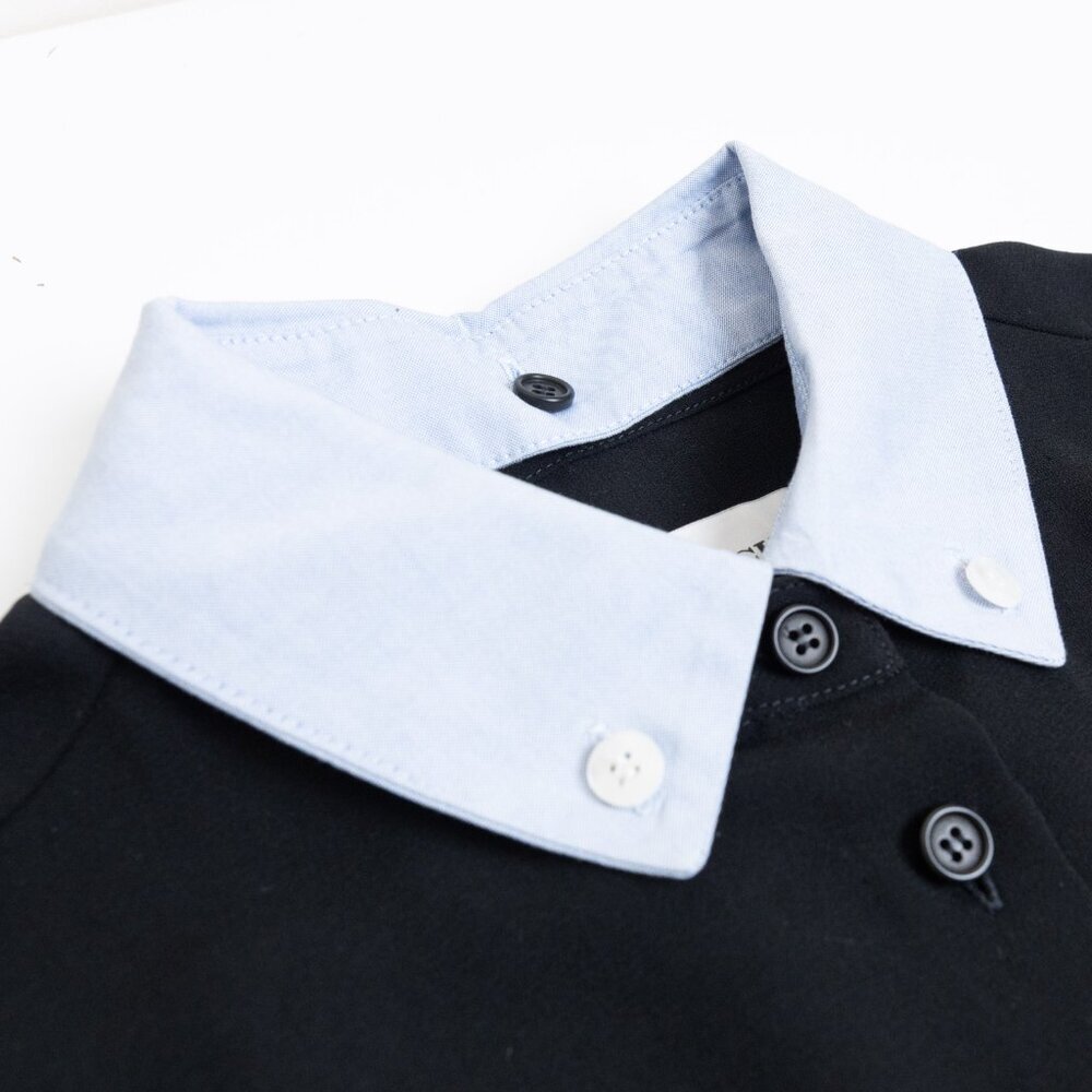 Coach 1941 Black Button Front Collared Shirt Dress Work Dark Academia - Picture 6 of 13